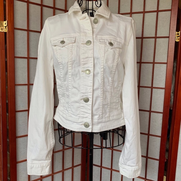 American Eagle Outfitters Jackets & Blazers - American Eagle White Jean Waist Jacket